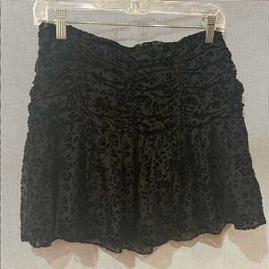 Parker Black Bubble Mini Skirt Ruched Ruffled Cocktail